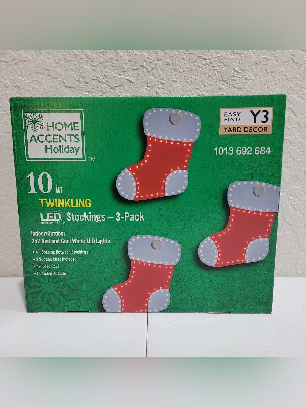 Christmas LED Stockings 3-Pack - 10in Twinkling Holiday Decor